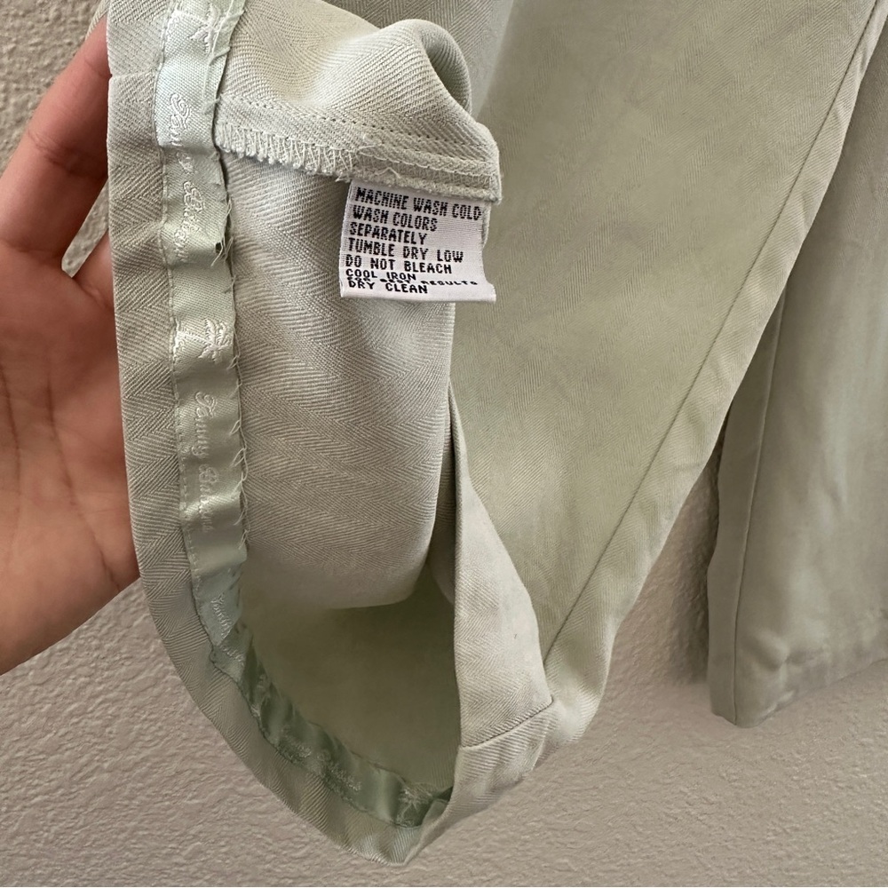 Tommy Bahama Silk Culottes Mint Green Beachy Flowy Coastal Size 10 - Picture 4 of 11